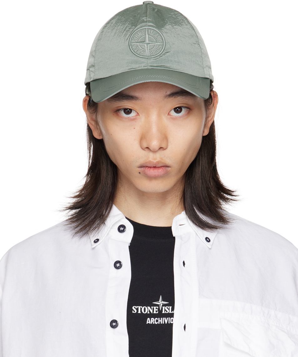 Stone Island Gray Nylon Metal Cap Stone Island