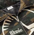 Rhude - Logo-Print Padded Camouflage-Print Cotton-Blend Twill Jacket - Green