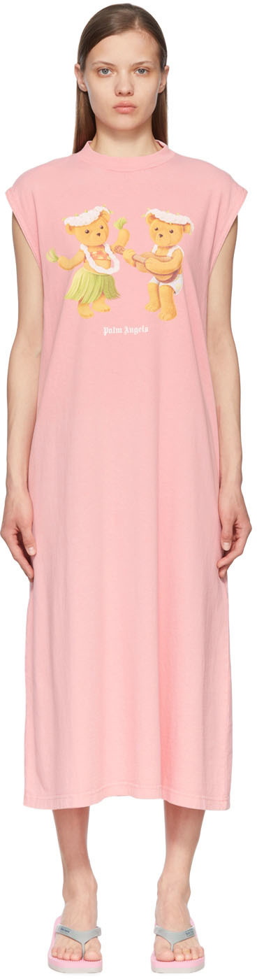 Banana Slip Dress in pink - Palm Angels® Official