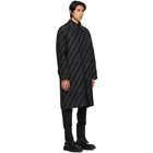 Givenchy Reversible Black and Grey Wool Chain Coat