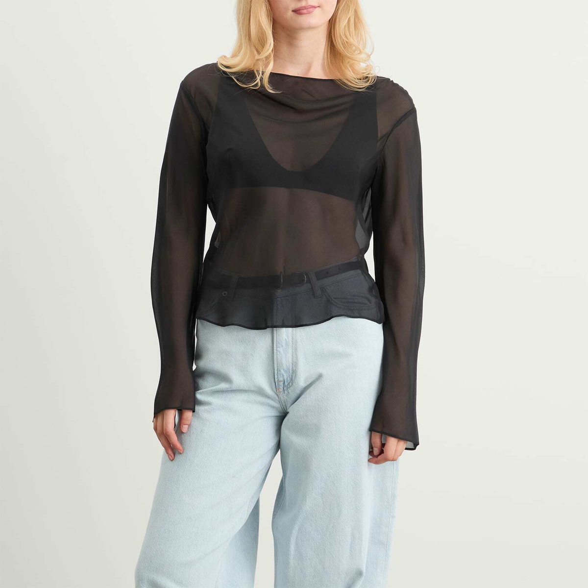 SIR. Women's Strobe Cowl Top in Black