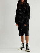 Rick Owens - Tommy Intarsia Cashmere and Wool-Blend Hooded Sweater - Black