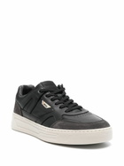 HUGO Black Suede-Trimmed Leather Sneakers