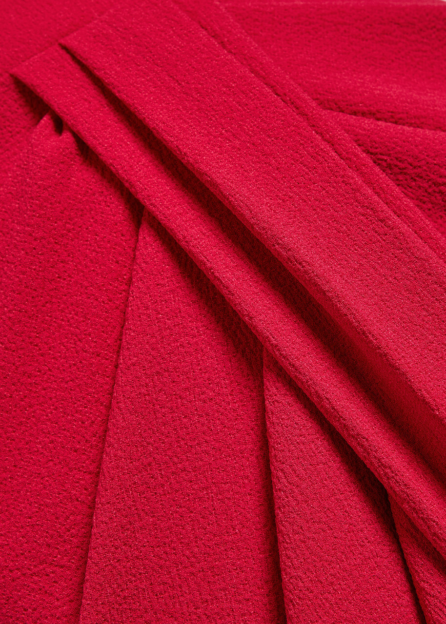 Rebecca Vallance Zarya Gathered Crepe Gown Red
