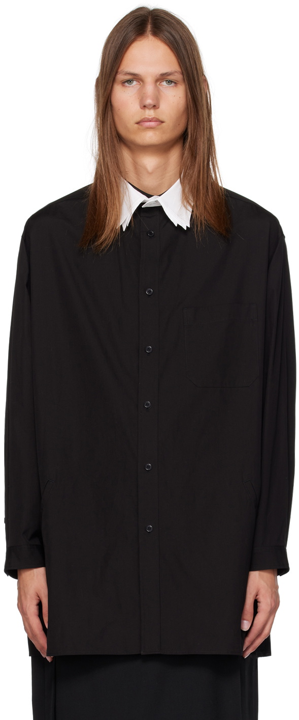 Yohji Yamamoto Black Triple Collar Shirt Yohji Yamamoto