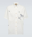 Gucci Embroidered cotton-blend shirt