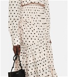 Plan C - Polka-dot cotton poplin maxi skirt