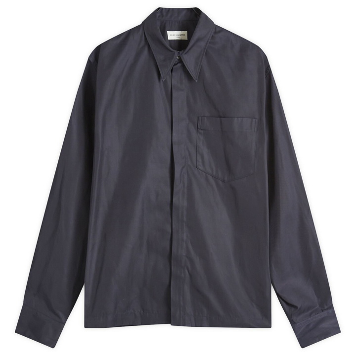 Photo: Dries Van Noten Men's Corran Water Repellent Zip Overshirt in Navy