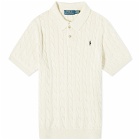 Polo Ralph Lauren Men's Cotton Cable Polo Shirt in Andover Cream