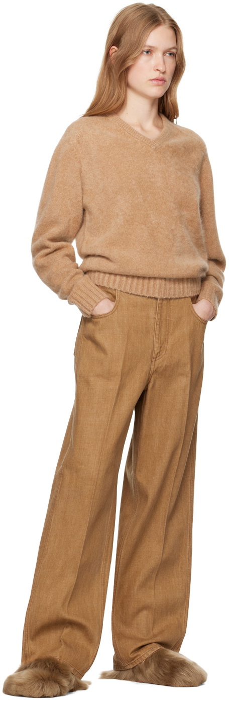 Carven Tan 5-Pocket Trousers