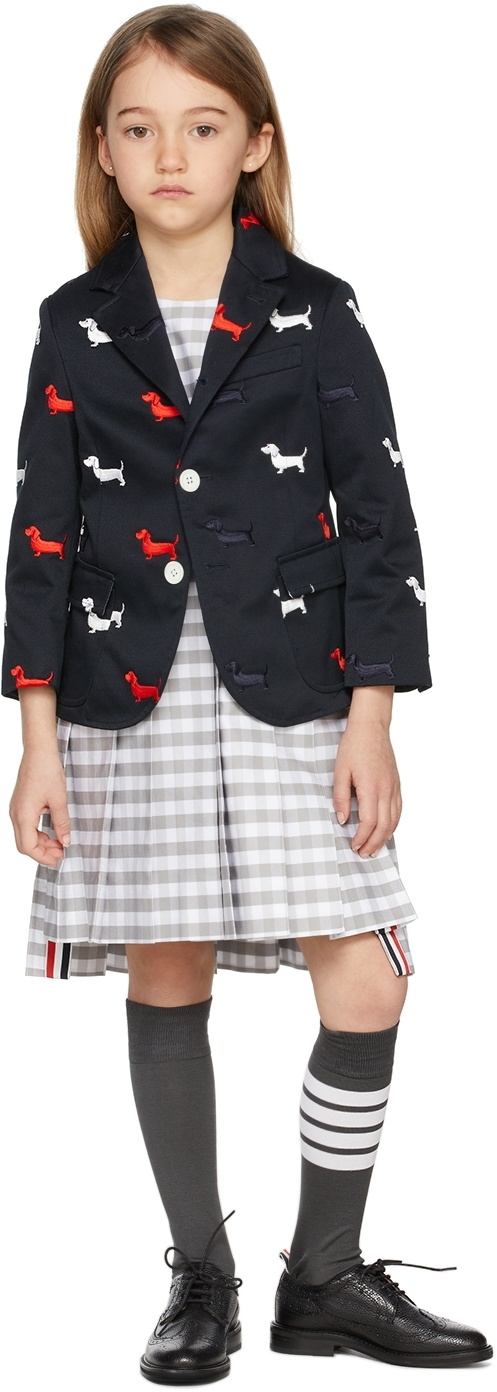 Thom Browne Kids Navy Hector Half Drop Blazer