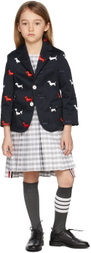 Thom Browne Kids Navy Hector Half Drop Blazer
