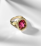 Octavia Elizabeth Mirage 18kt gold ring with rubellite and diamonds