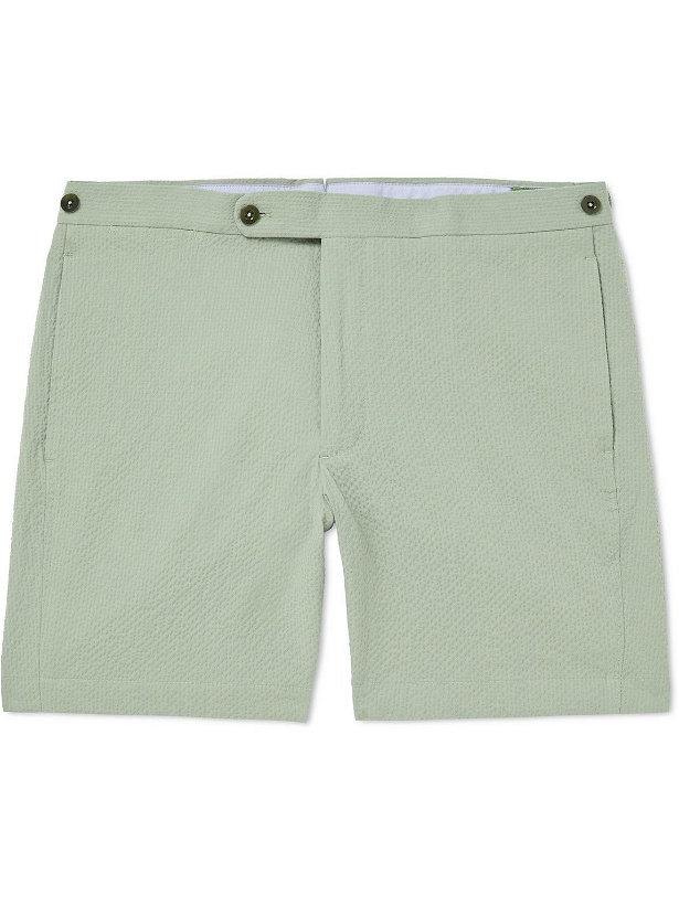 Photo: Sid Mashburn - Stretch-Cotton Seersucker Shorts - Green