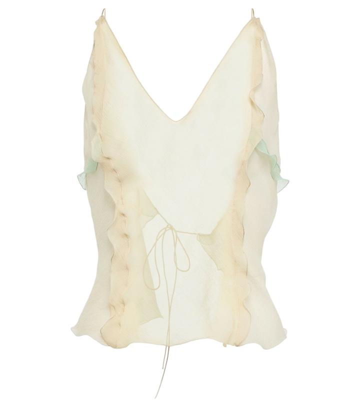 Photo: Fendi Sheer ruffled silk chiffon top
