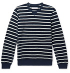 Orlebar Brown - Pierce Striped Cotton-Terry Sweatshirt - Navy