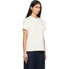 Moncler Off-White Embroidered Tonal Logo Cotton T-shirt