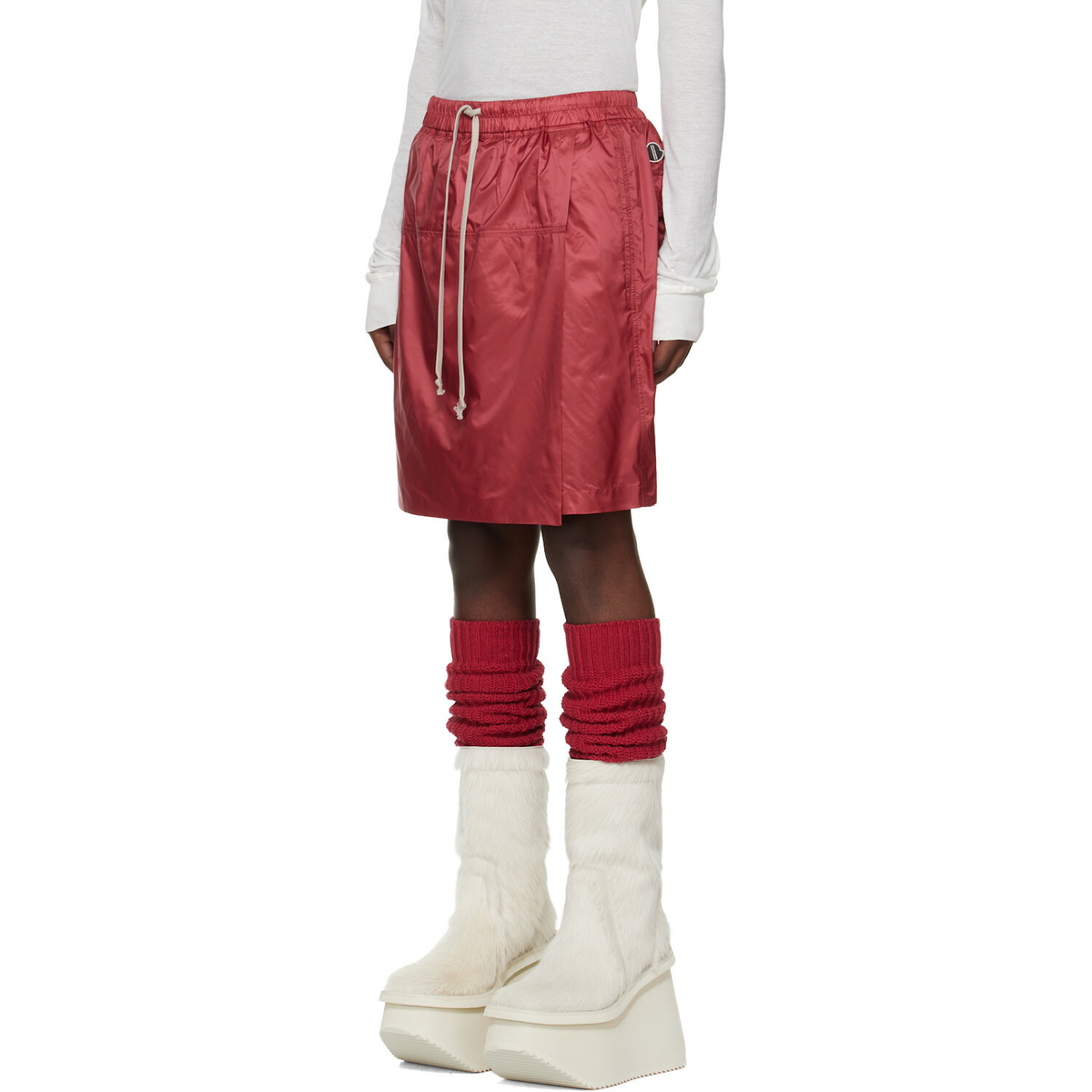 Rick Owens Moncler + Rick Owens Red Kilt Shorts