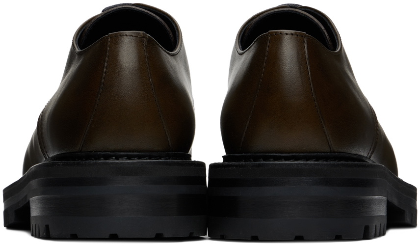 Dries Van Noten Khaki Leather Derbys