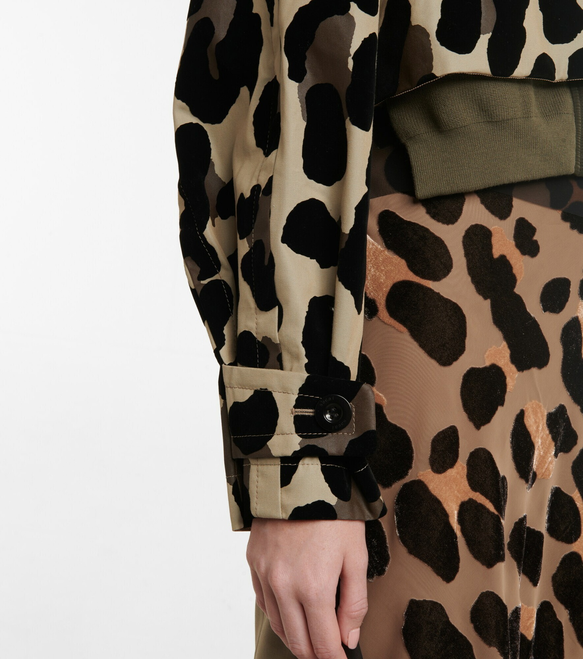 Sacai - Animal-print layered jacket Sacai