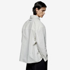 MKI Men's Box Dress Shirt in Off White Stripe