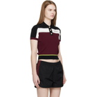 Casablanca Black & Burgundy Striped Short Sleeve Polo
