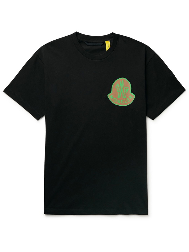 Photo: Moncler Genius - 2 Moncler 1952 Logo-Print Cotton-Jersey T-Shirt - Black