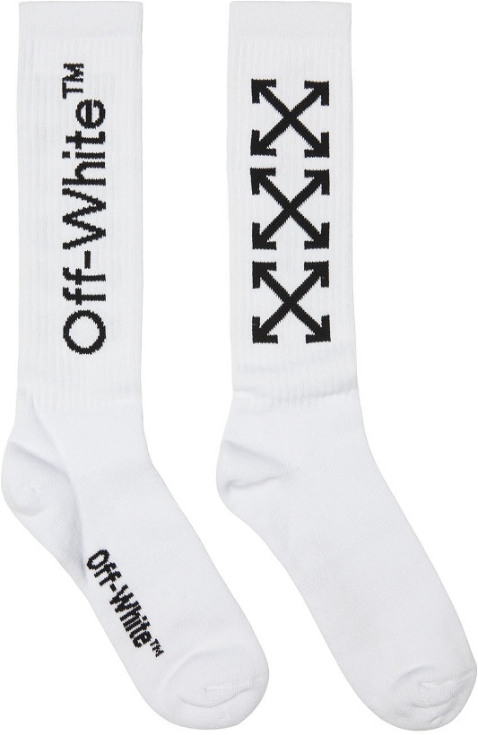 Photo: Off-White White Arrow Mid Socks