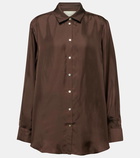 Asceno London silk twill pajama shirt