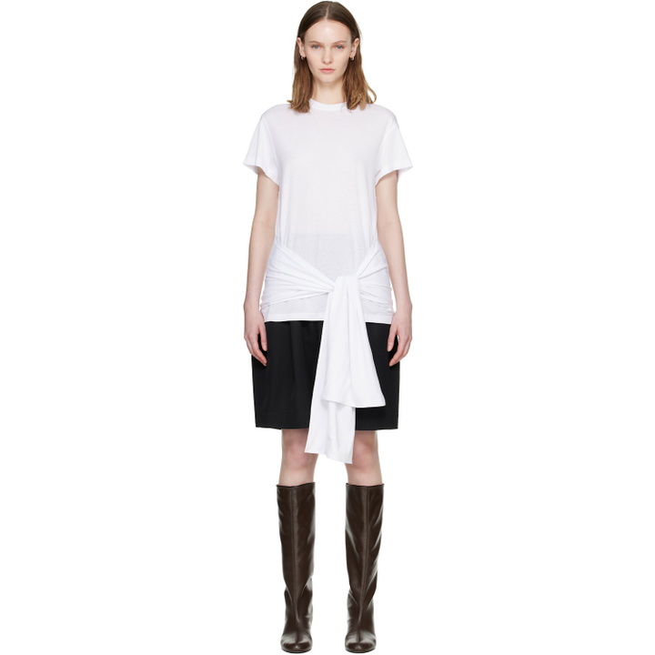Photo: TOTEME White Tie-Waist Jersey T-shirt