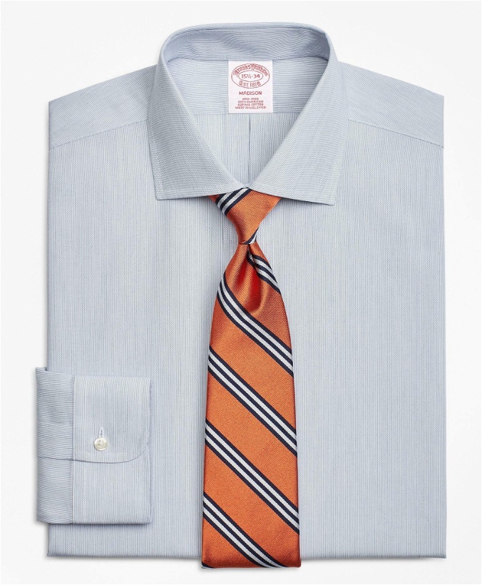 Photo: Brooks Brothers Men's Madison Relaxed-Fit Dress Shirt, Non-Iron Pencil Stripe | Sodalite