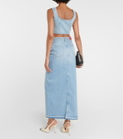 Alessandra Rich Studded denim maxi skirt