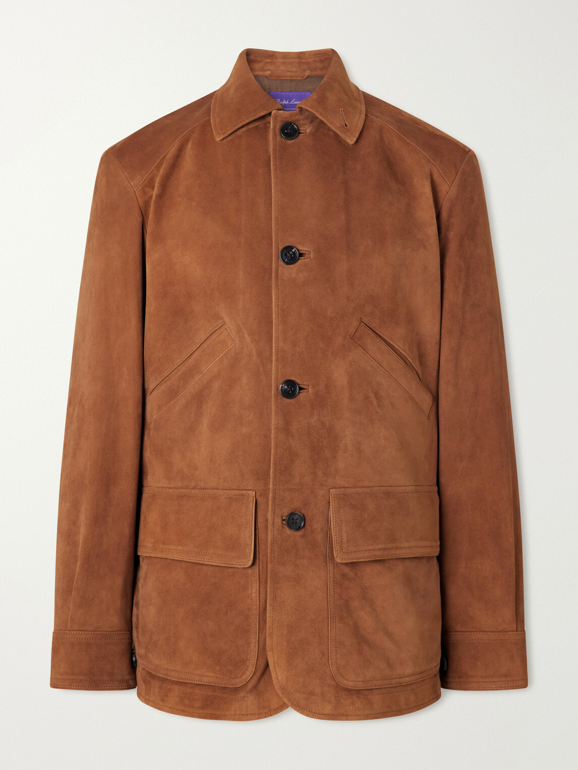 Ralph Lauren Purple label - Hollis Panelled Suede Jacket - Brown