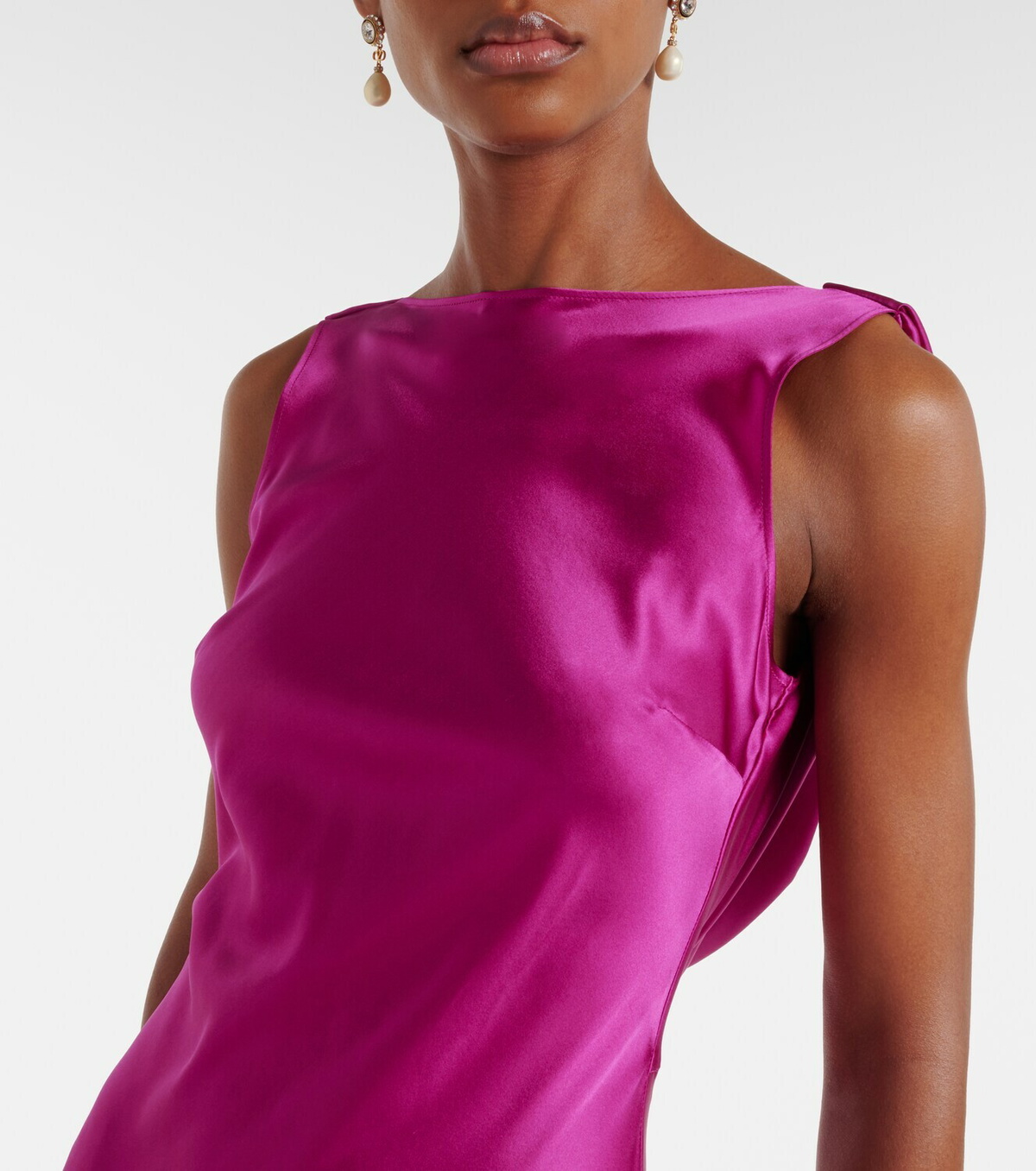 Nina Ricci Open-back silk-blend satin maxi dress
