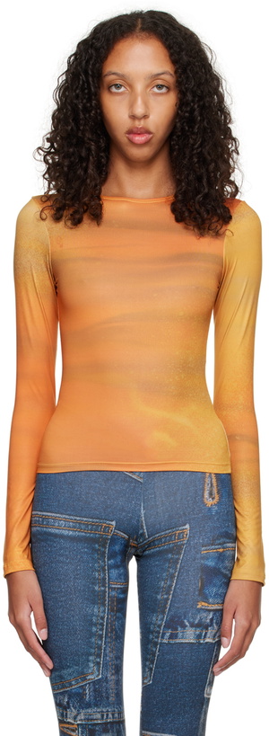 Photo: BINYA SSENSE Exclusive Orange Fedra Long Sleeve T-Shirt