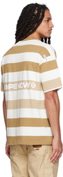 AAPE by A Bathing Ape Beige Stripe T-Shirt