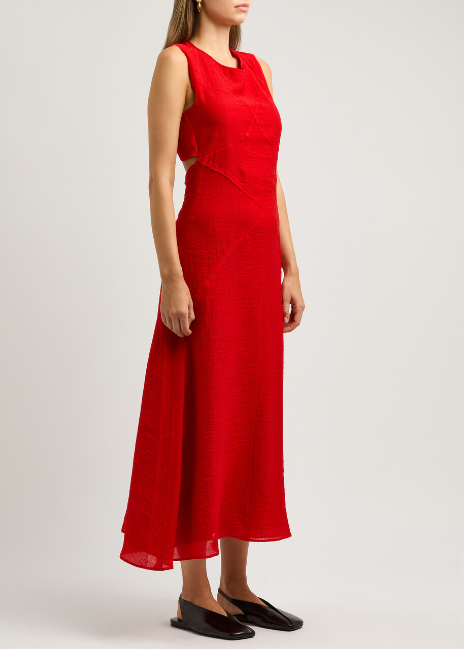 Rejina Pyo Sadie Open-back Midi Dress Red