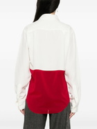 Peter Do White And Red Panelled Silk Shirt