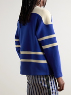 Nike - BODE Logo-Appliquéd Striped Brushed-Jersey Sweatshirt - Blue