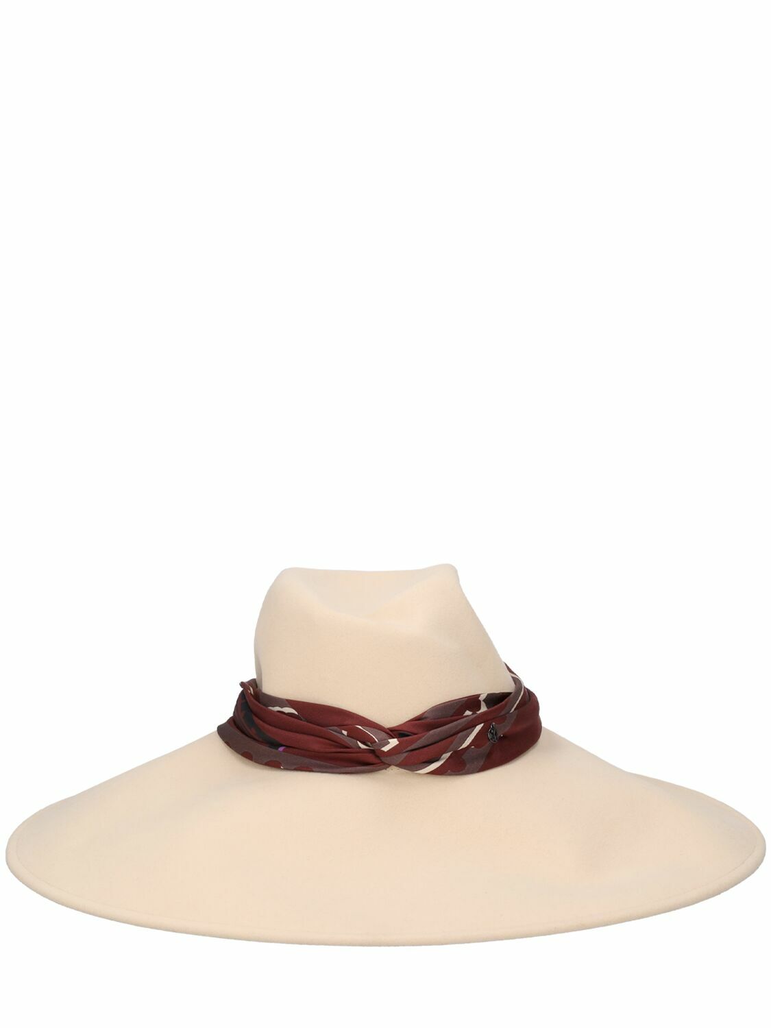 MAISON MICHEL - Big Virginie Wool Hat W/ Silk Hatband Maison