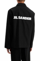 JIL SANDER logo print popeline overshirt Black