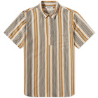 Kestin Men's Short Sleeve Granton Shirt in Ochre Stripes