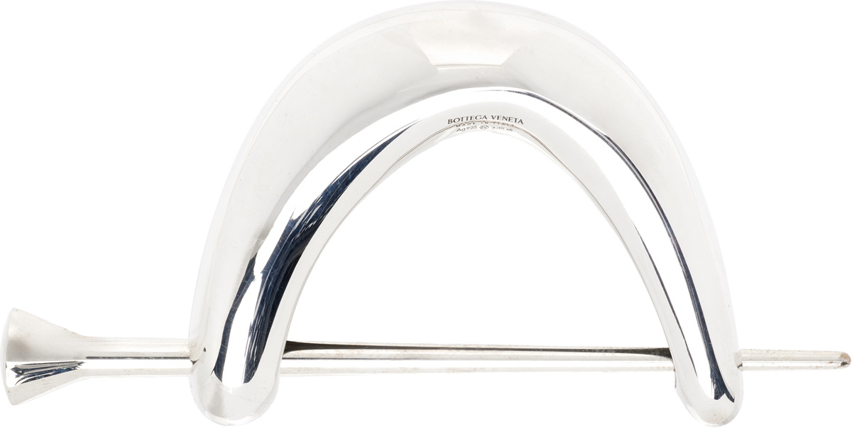 Bottega Veneta Silver Ellipse Hair Pin