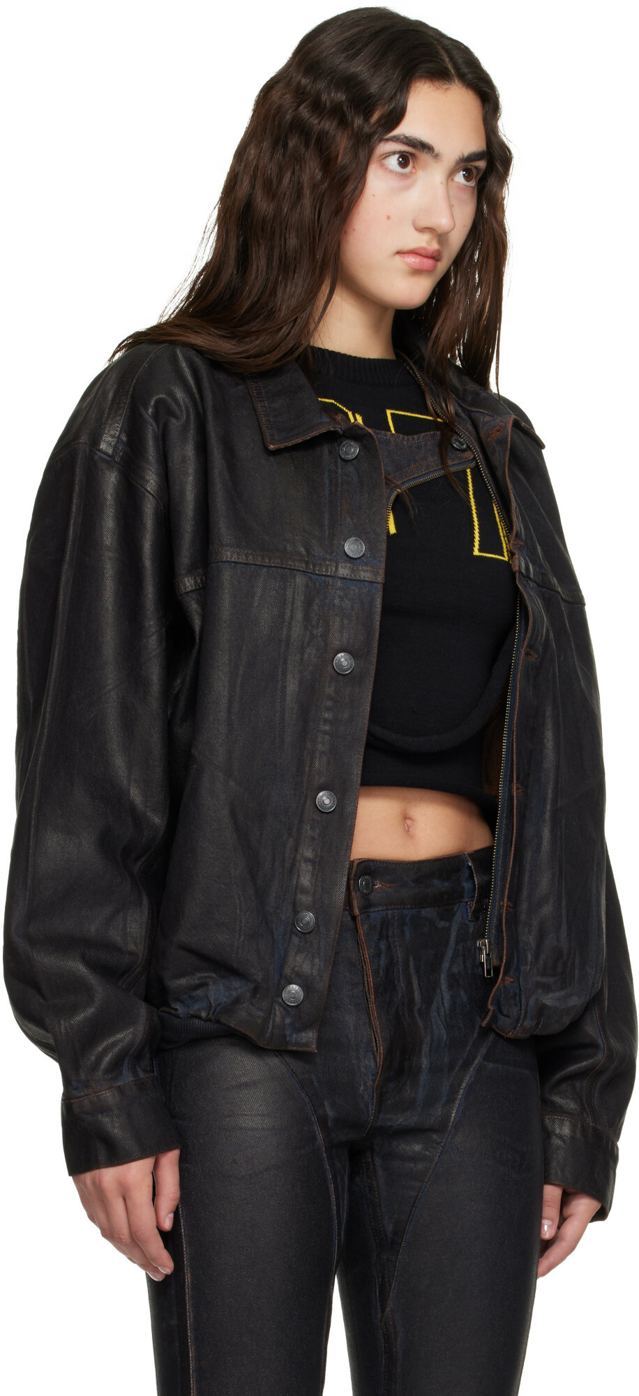 Ottolinger Brown Glazed Flex Denim Jacket