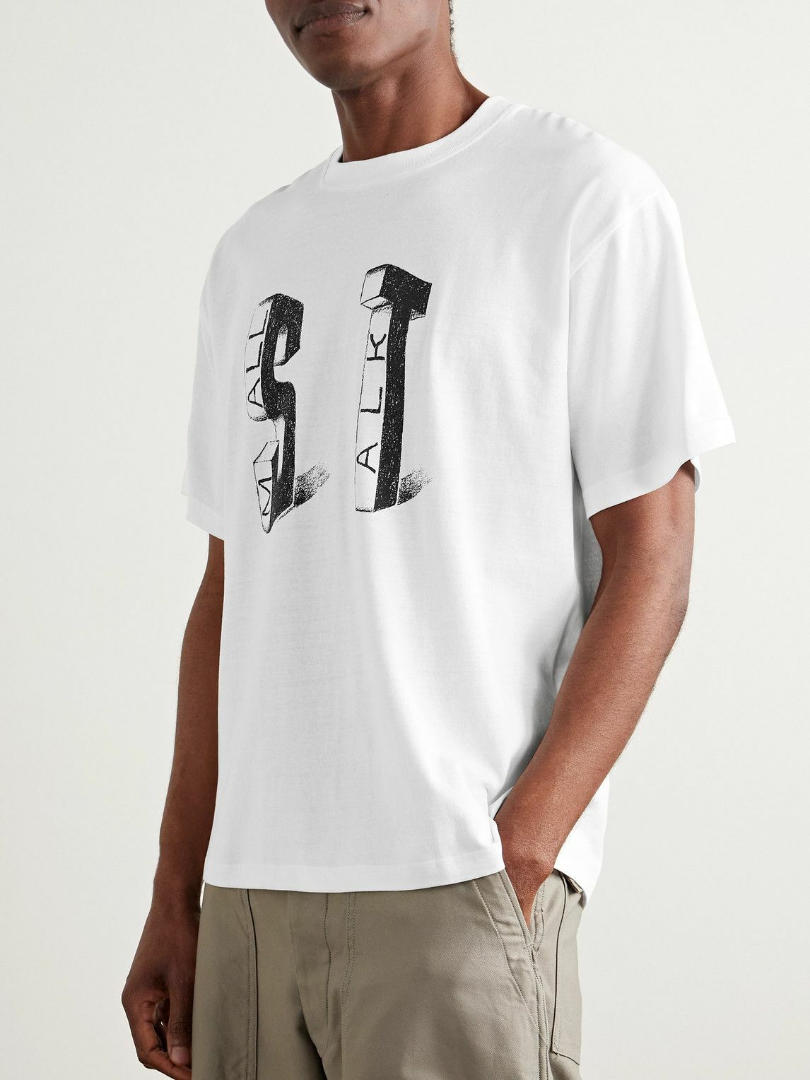 Small Talk - Logo-Print Cotton-Blend Jersey T-Shirt - White