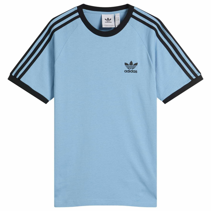 Photo: Adidas 3-Stripes T-Shirt in Ash Blue/Black