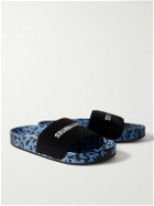 Wacko Maria - HAYN Logo-Print Leopard-Print Rubber Slides - Blue