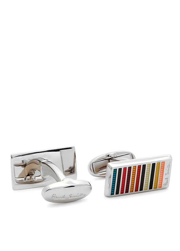 Photo: Paul Smith Signature Stripe Cufflinks - Multicoloured - One Size