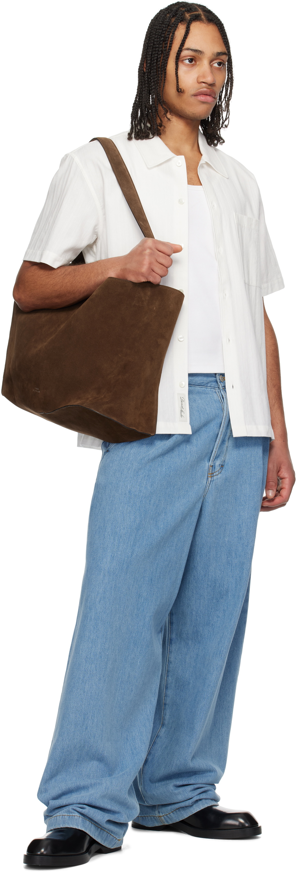 Dunst White Jacquard Collared Shirt