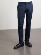 Lardini - Tapered Cotton-Blend Twill Trousers - Blue